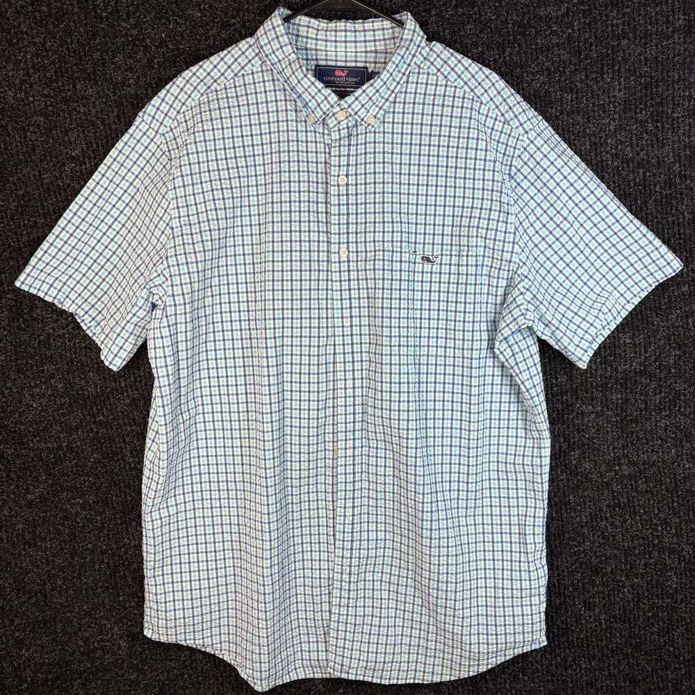 Vineyard Vines Men's Short Sleeve Tucker Classic Fit Plaid Button-Down Shirt